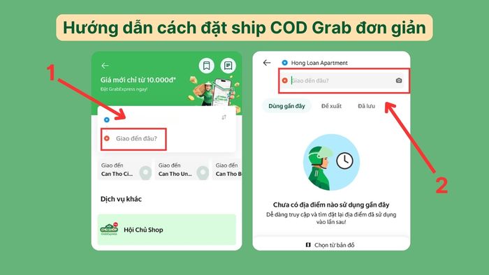 Hướng dẫn đặt ship COD Grab đơn giản - bước 2