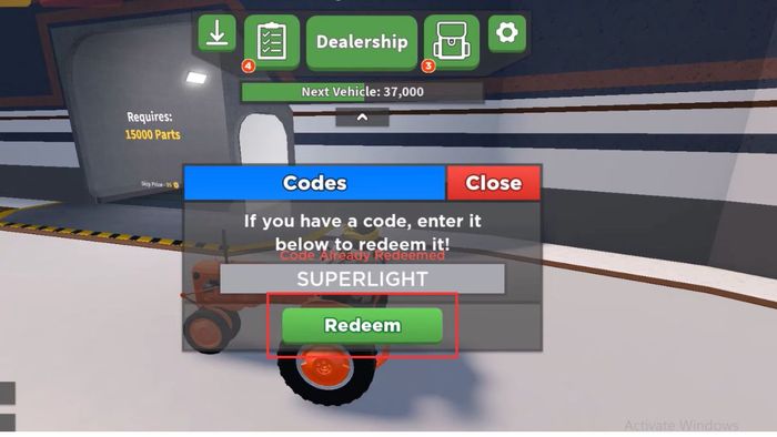 Hướng dẫn nhập mã code Car Crushers 2 - bước 3