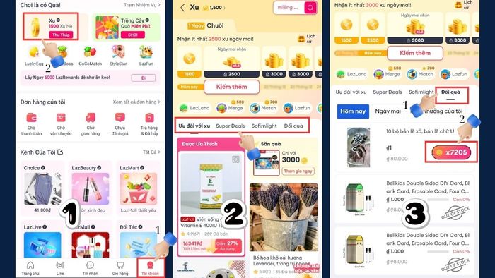 cách sử dụng xu trên Lazada - Đổi voucher hoặc quà tặng