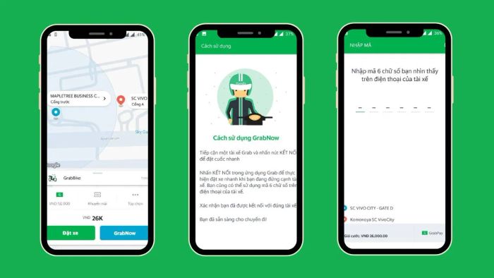 Hướng dẫn sử dụng GrabNow - các bước 1, 2, 3