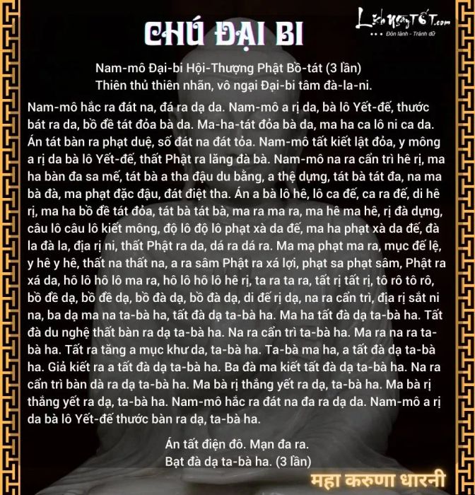 Hình ảnh Kinh Chú Đại Bi