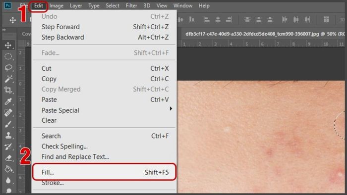 Hướng dẫn loại bỏ mụn trong Photoshop sử dụng lệnh Fill bước 3 (Kèm hình minh họa)