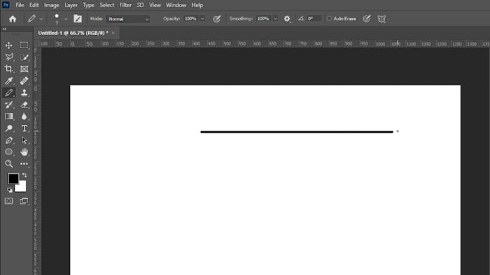 Hướng dẫn vẽ đường thẳng trong Photoshop bằng Pencil Tool bước 3 (Kèm hình ảnh minh họa)