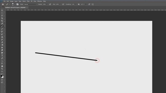 Hướng dẫn vẽ đường thẳng trong Photoshop bằng Brush Tool bước 3 (Hình minh họa)