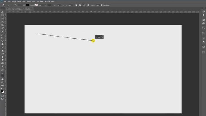 Hướng dẫn vẽ đường thẳng trong Photoshop với Line Tool bước 4 (Kèm hình minh họa)