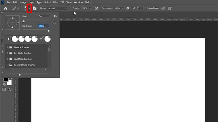 Hướng dẫn vẽ đường thẳng trong Photoshop bằng Pencil Tool - Bước 2 (Kèm hình minh họa)