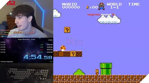 Niftski tiếp tục ghi dấu ấn với kỷ lục mới khi hoàn thành game Super Mario Bros chỉ trong 4 phút 54.565 giây.