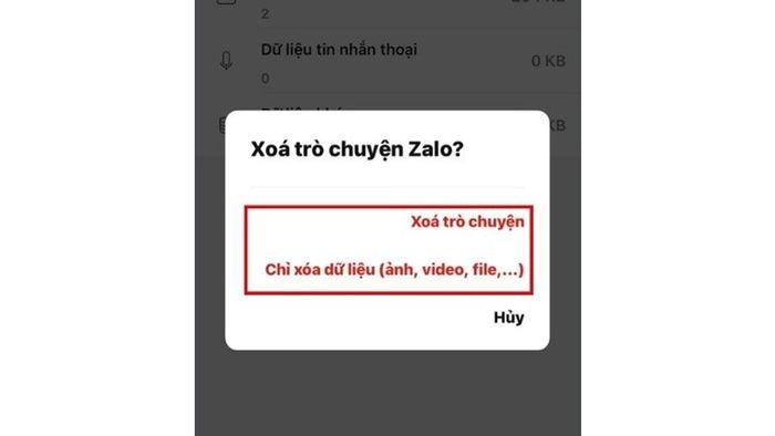 Xóa dữ liệu Zalo trên iPhone, iPad đối với tin nhắn, hình ảnh, âm thanh