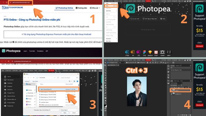 Hướng dẫn chi tiết cách ghép tóc trong Photoshop bước 1 (Hình minh họa)