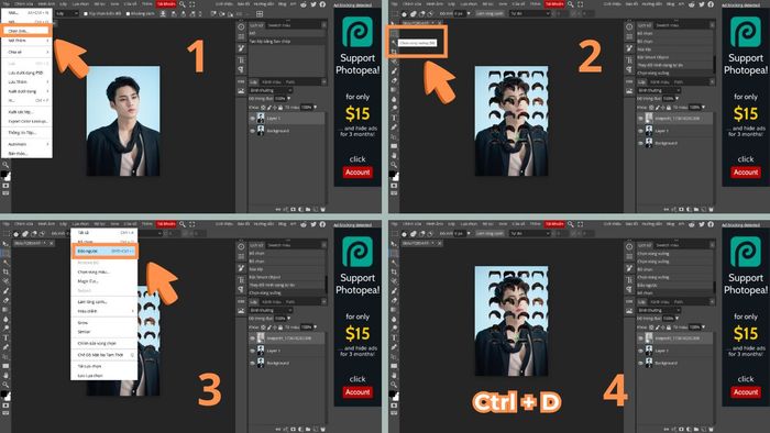 Hướng dẫn chi tiết cách ghép tóc trong Photoshop bước 2 (Hình minh họa)