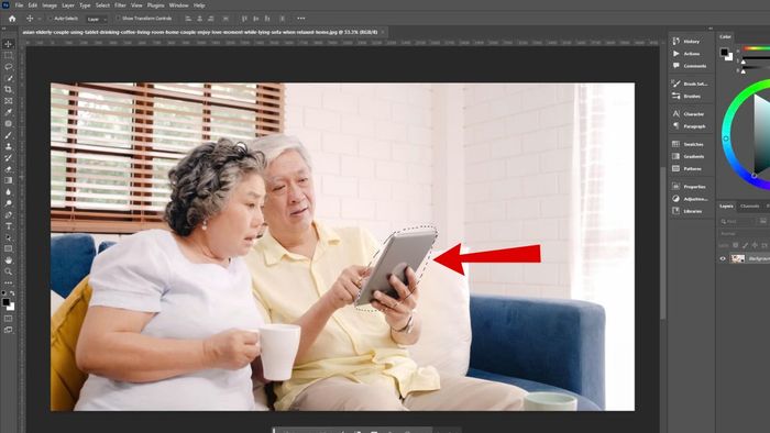 Hướng dẫn đảo ngược vùng chọn trong Photoshop bằng Lasso Tool - Bước 2 (Hình minh họa)