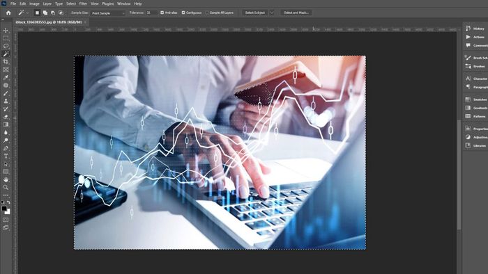 Hướng dẫn đảo ngược vùng chọn trong Photoshop bằng Magic Wand Tool - Bước 3 (Hình minh họa)