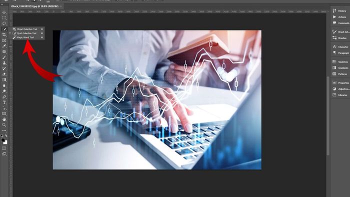 Hướng dẫn đảo ngược vùng chọn trong Photoshop bằng Magic Wand Tool - Bước 1 (Hình minh họa)