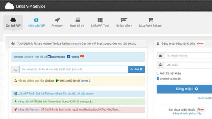 LinksVip.net – Công cụ hỗ trợ tải Fshare nhanh chóng