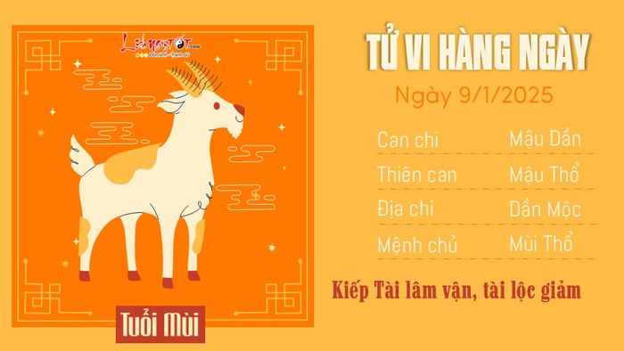 Tử vi hàng ngày 9/1/2025 cho tuổi Mùi