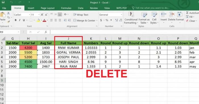 Hướng dẫn cách xóa cột trong Excel 2007, 2013, 2003 với ví dụ minh hoạ chi tiết