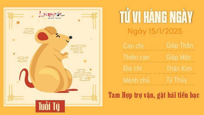 Tử vi hàng ngày 15/1/2025 - Tý
