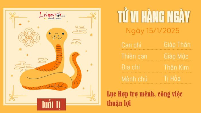 Tử vi hàng ngày 15/1/2025 - Tuổi Tị