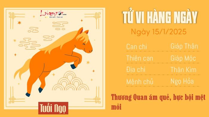 Tử vi hàng ngày 15/1/2025 - Ngọ