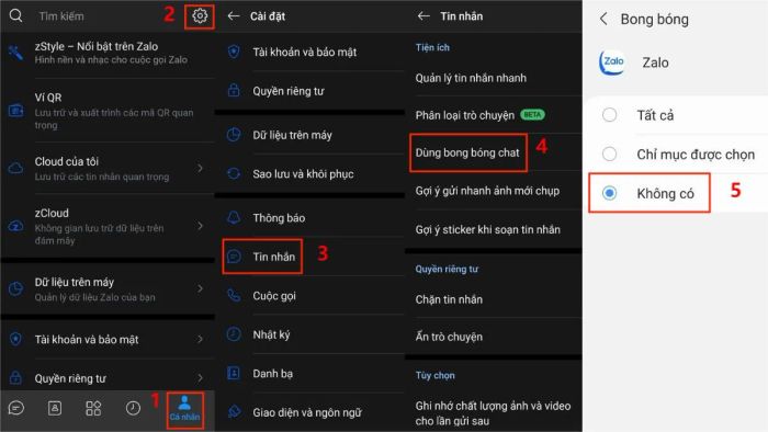 Hướng dẫn tắt bong bóng chat Zalo
