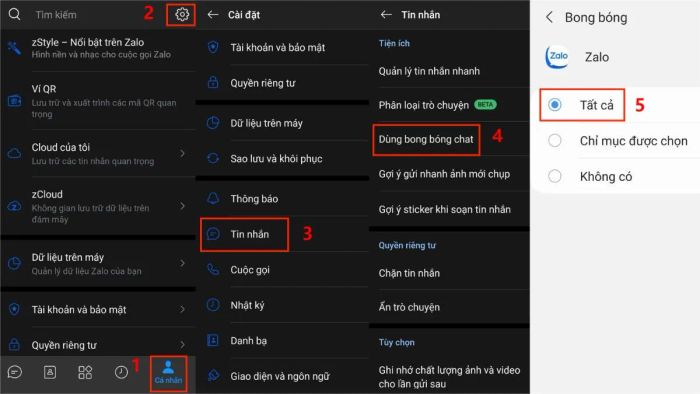 Hướng dẫn bật bong bóng chat Zalo trên điện thoại Android
