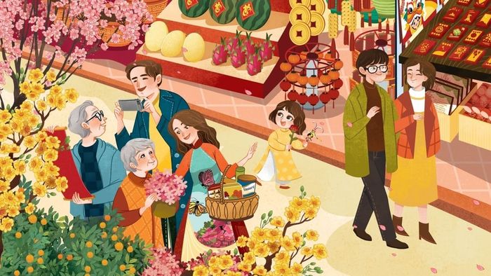 Vẽ tranh Tết mùa xuân với vẻ đẹp tươi mới, rực rỡ