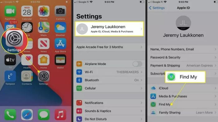 Hủy Find My iPhone từ iPhone của bạn