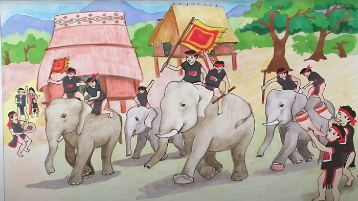Ý tưởng vẽ tranh Tết với chủ đề lễ hội hấp dẫn