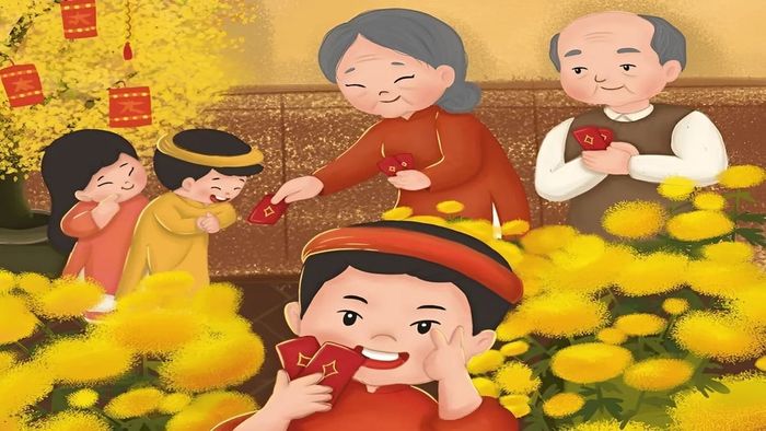 Tranh vẽ lì xì ngày Tết đẹp, chất lượng cao và tinh tế