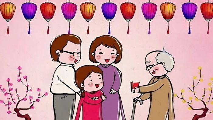Mẫu tranh Tết với hình ảnh lì xì đặc sắc