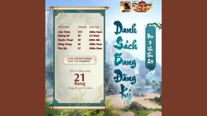 Backdrop với tên Bang Hội riêng biệt cho từng sự kiện offline