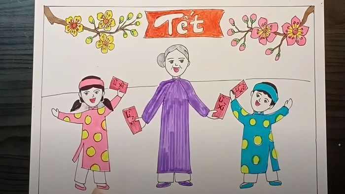 Vẽ tranh Tết dễ thương với chất lượng tuyệt vời