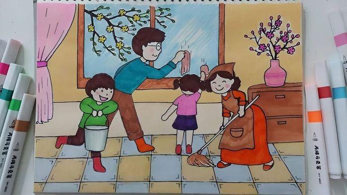 Hình ảnh tranh vẽ ngày Tết