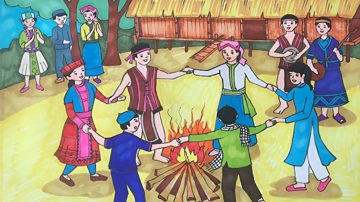 Ý tưởng vẽ tranh Tết với chủ đề lễ hội độc đáo