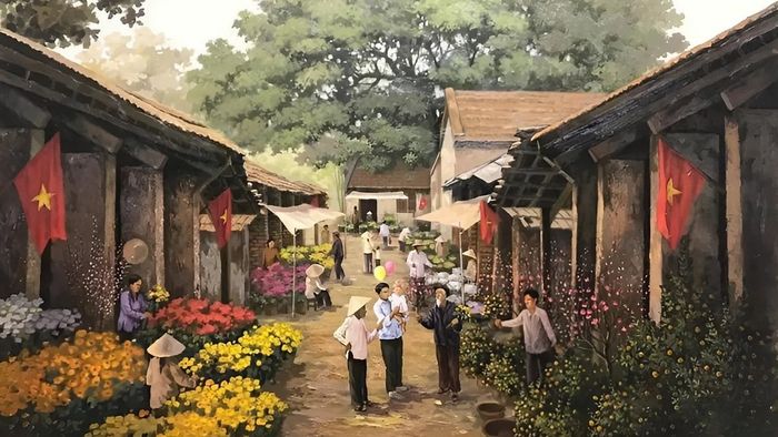 Vẽ tranh ngày Tết tại quê em đầy nhộn nhịp