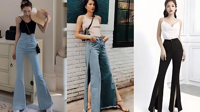 Gợi ý tip phối đồ Y2K cực chất - Áo 2 dây với quần jean ống loe hay chân váy