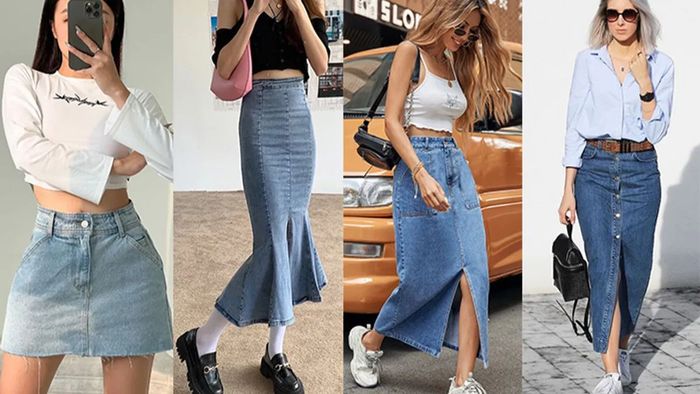 Gợi ý tip phối đồ Y2K cực chất - Áo croptop phối cùng với chân váy jean mini