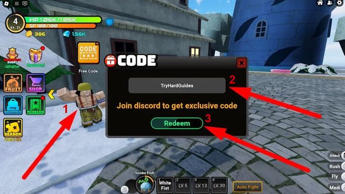 Hướng dẫn nhập mã code Fruit Reborn
