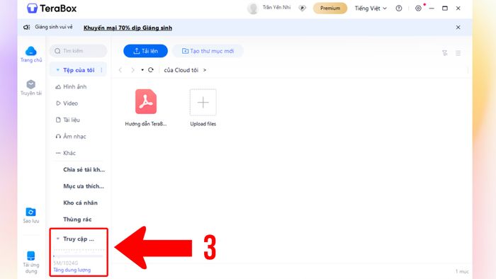Hướng dẫn sử dụng Terabox lưu trữ dữ liệu trên đám mây - bước 2