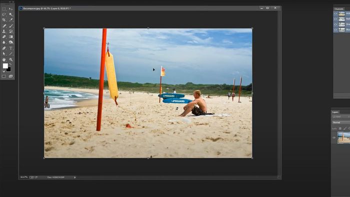Hướng dẫn mở rộng ảnh trong Photoshop bằng Content-Aware, bước 3 (Hình minh họa).