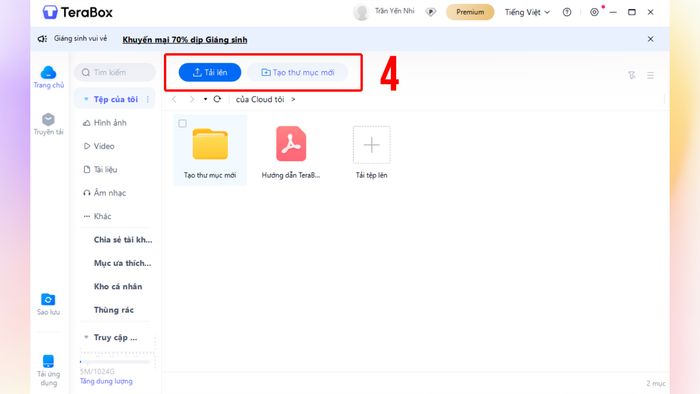 Hướng dẫn sử dụng Terabox lưu trữ dữ liệu trên đám mây - bước 3
