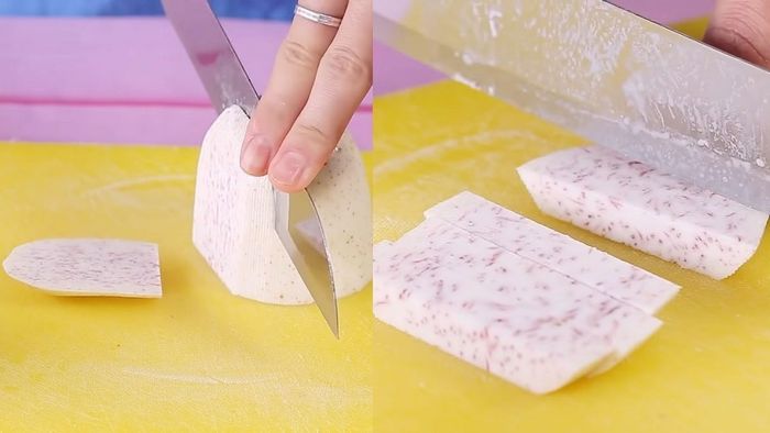 Hướng dẫn làm mứt khoai môn ngào đường, bước 2