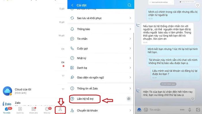 Cách khắc phục lỗi Zalo bị chặn tin nhắn cho người lạ - Liên hệ bộ phận hỗ trợ từ Zalo