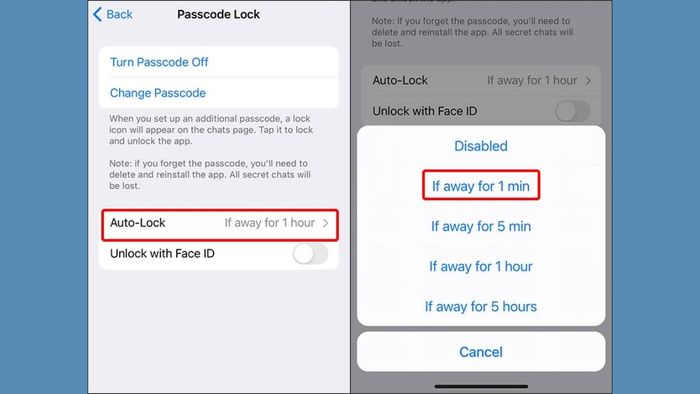 Hướng dẫn bảo mật tài khoản Telegram - Thiết lập mật khẩu khóa ứng dụng - Bước 4