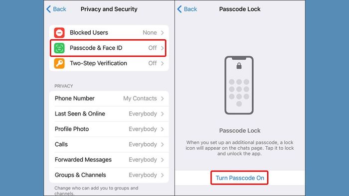 Cách bảo vệ tài khoản Telegram - Cài đặt mật khẩu khóa ứng dụng - Bước 2