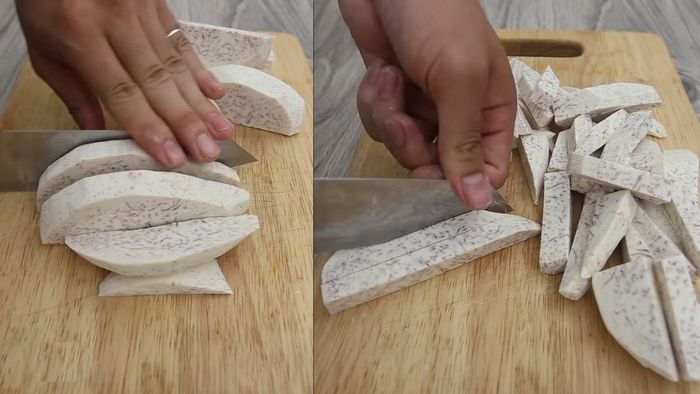 Hướng dẫn làm mứt khoai môn caramel - bước 2