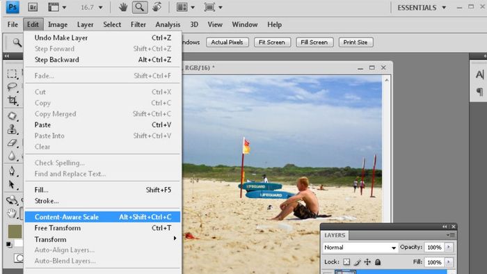 Hướng dẫn mở rộng ảnh trong Photoshop bằng Content-Aware, bước 2 (Hình minh họa).