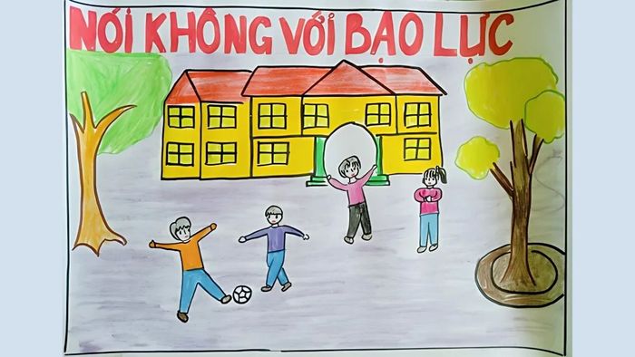 hình ảnh vẽ về bạo lực học đường
