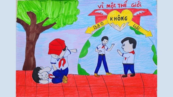tải hình ảnh về tranh vẽ bạo lực học đường