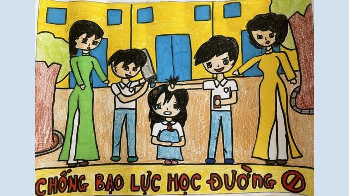 Hình ảnh vẽ tranh bạo lực học đường chất lượng cao 4k